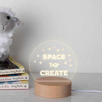 Engraved 'Space To Create' Mini Office Desk Lamp, 5 of 7
