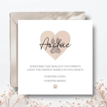 Heart Pet Loss Card, Pet Sympathy Grievance Card, 2 of 3