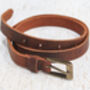 Handmade Slim Leather Belt, thumbnail 2 of 11