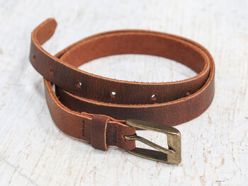 Handmade Slim Leather Belt, 2 of 11