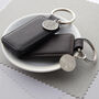 Personalised Silver St Christopher And Leather Keyfob, thumbnail 1 of 6