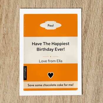 Personalised Birthday Card For Him Paperback Book Cover, 3 of 7