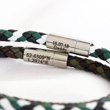 Personalised Men's Mixed Colour Leather Bracelet, 5 of 12