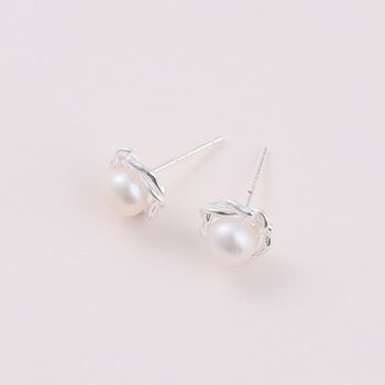 Sterling Silver Pearl Earrings For Nana, 3 of 6