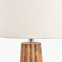 Natural Mango Wood Textured Cone Table Lamp, thumbnail 4 of 8