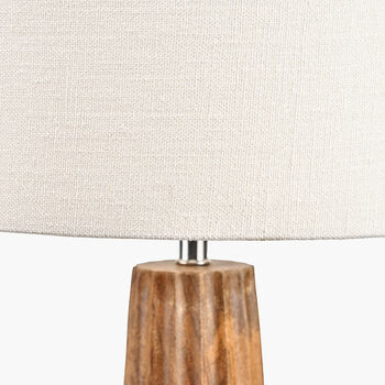 Natural Mango Wood Textured Cone Table Lamp, 4 of 8