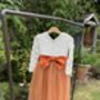 Long Sleeve Lace Burnt Orange Tulle Dress, thumbnail 3 of 7