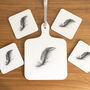 Feather Mini Chopping Board And Coasters Gift Set, thumbnail 1 of 5