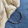 925 Silver Black Beaded Evil Eye Nazar Payal Anklet, thumbnail 4 of 5