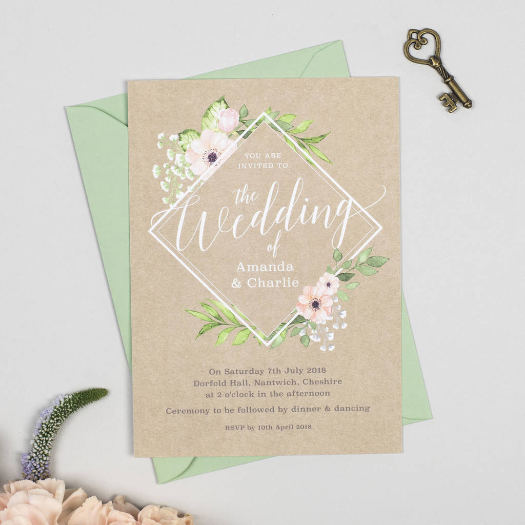 Eloise Botanical Blush Floral Wedding Invitations, 1 of 4