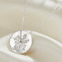 Birth Flower Spinner Necklace In Sterling Silver, thumbnail 11 of 12