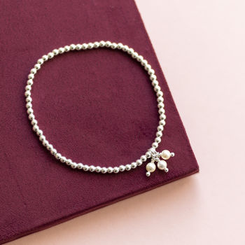 30th Birthday Pearl Charm Beaded Bracelet, 4 of 9
