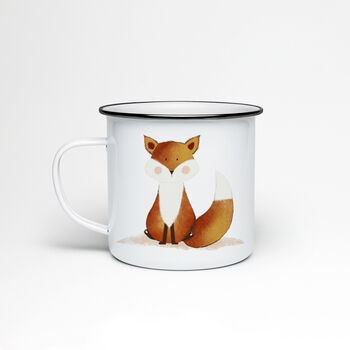 Woodland Fox Personalised Enamel Mug, 2 of 4