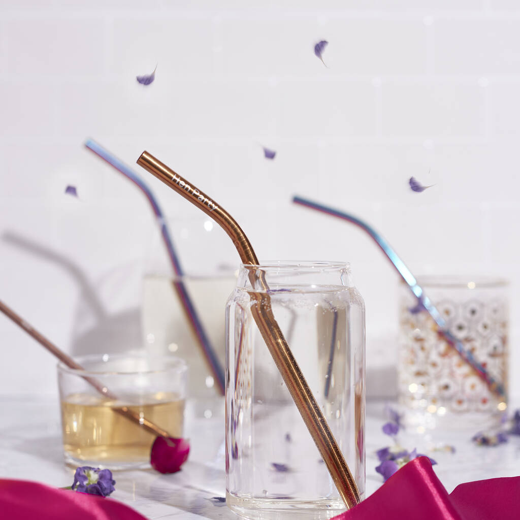 Hen Party And Team Bride Reusable Straws, 1 of 2