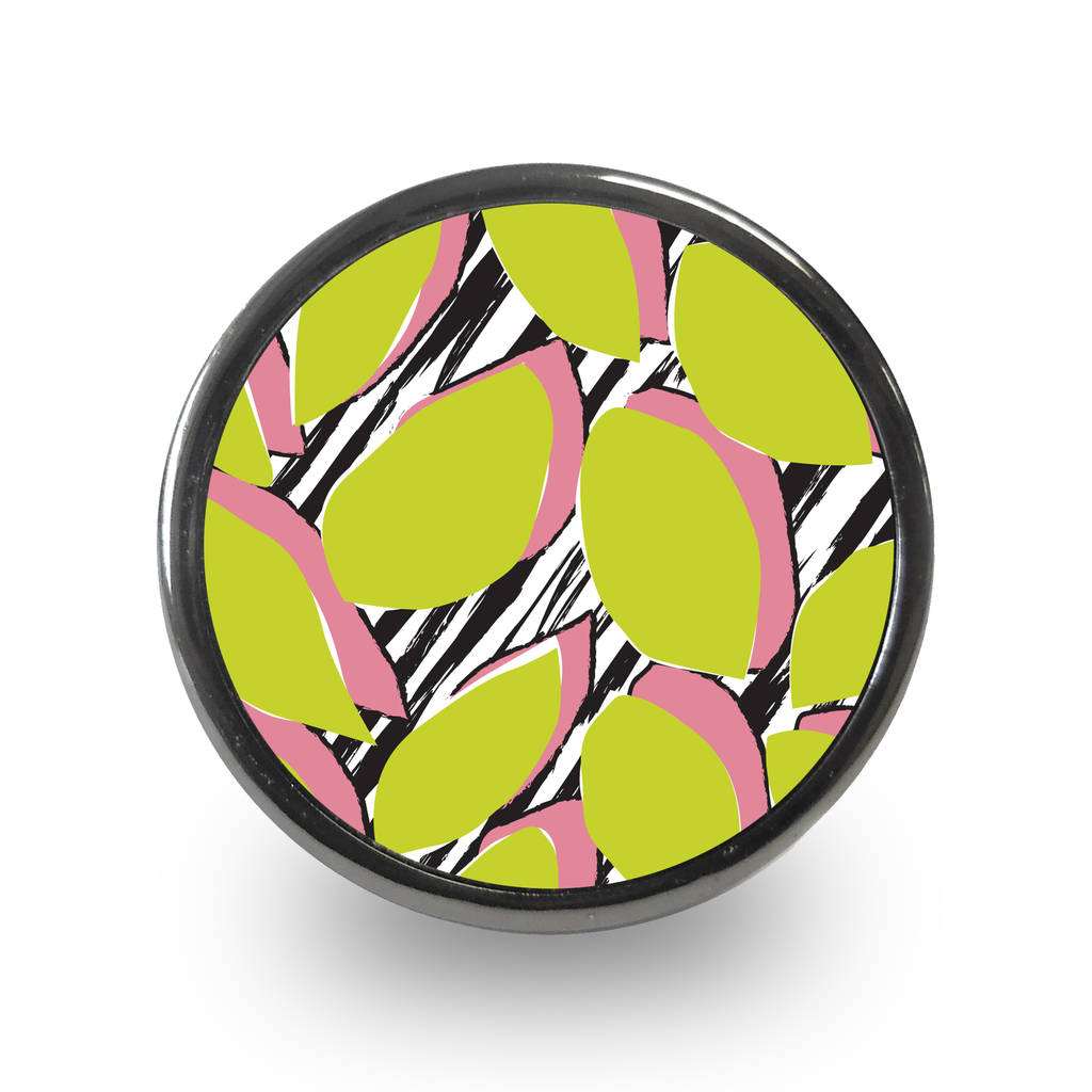 Colourful Tropical Patterned Cupboard Cabinet Knobs By Pushka Home