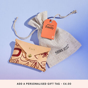 Personalised Abstract Print Leather Card + Coin Purse, 6 of 6