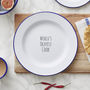 Personalised 'World's Okayest Cook' Enamel Plate, thumbnail 2 of 3