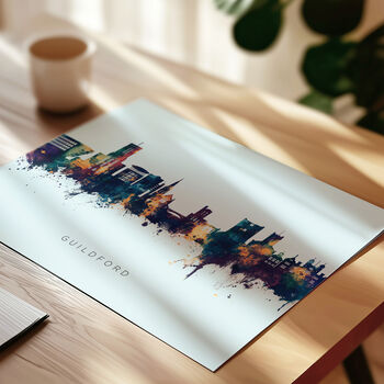 Guildford Skyline Cityscape Art Print, 8 of 12
