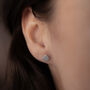 Madison Silver Button Earrings, thumbnail 2 of 3