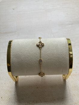 18 K Gold Plated Flower Motif Bracelet, 2 of 7