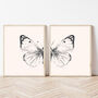 Butterfly Print Black And White Set Of Two, thumbnail 2 of 3