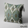Handwoven 100% Cotton Green Ikat Cushion Cover, thumbnail 7 of 11