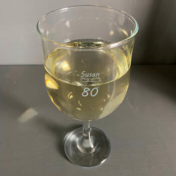Personalised 80th Birthday Wine Glass Gift, 6 of 7