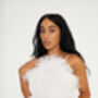 Luxury Silky White Feather Slip Dress, thumbnail 2 of 7