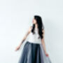 Ivory Sleeveless Beaded Bridal Top | Sparkly Wedding Crop Top For Modern Brides, thumbnail 6 of 12