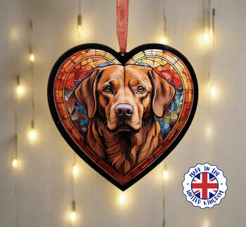 Labrador Stained Glass Effect Heart Suncatcher, 7 of 9