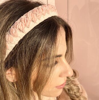 Lucy Velvet Headband Two Toned Pink, 9 of 11