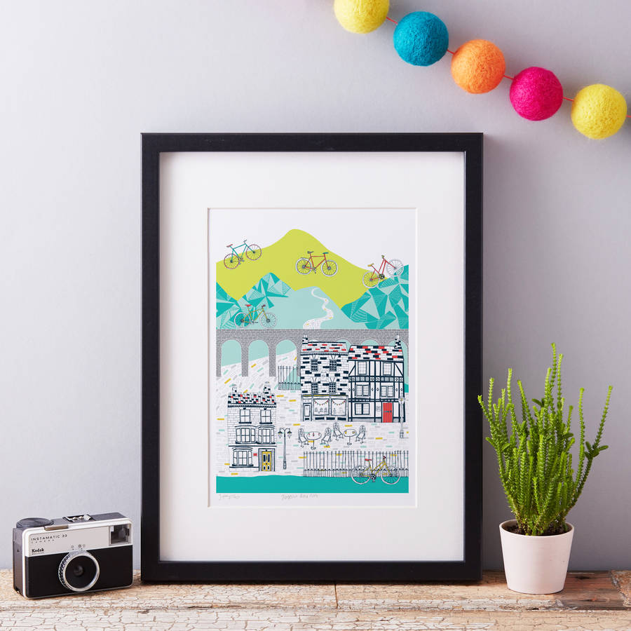 Cycling Illustrative Poster Print By Jessica Hogarth ...