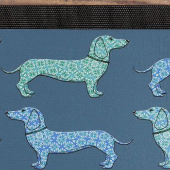 Dachshund Dog Placemat Mat, Blues And Greens, 2 of 8