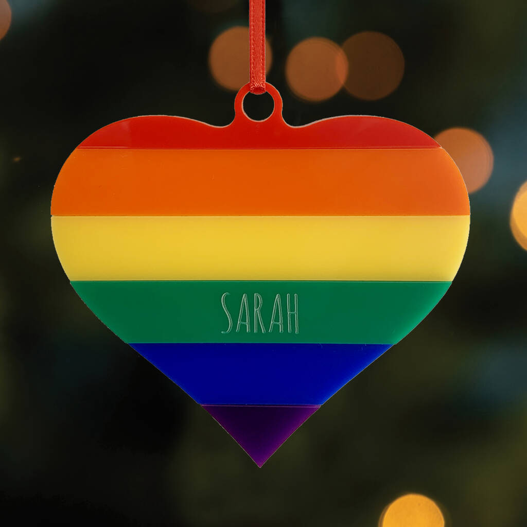 Personalised Pride Rainbow Flag Christmas Decoration By Urban Twist