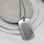 Fingerprint Dog Tag Stainless Steel Necklace, thumbnail 1 of 7