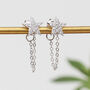 18ct Gold Plated Or Silver Star And Chain Stud Earrings, thumbnail 4 of 9