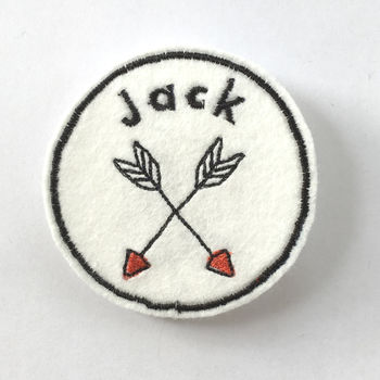 Personalised Embroidered Name Patch, Arrows, Wool Felt, 2 of 2