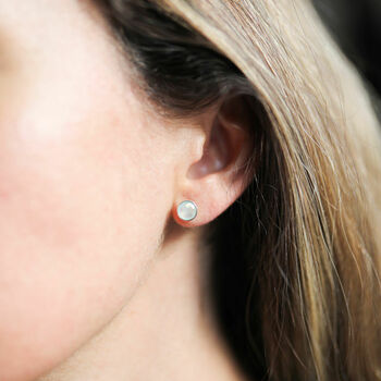 Savanne Round Gemstone And Silver Stud Earrings, 3 of 11