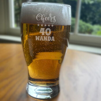 Personalised 40th Birthday Gift Pint Glass, 2 of 12