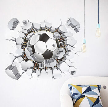 3D Effect Football Removable Wall Sticker, Two Sizes, 8 of 10