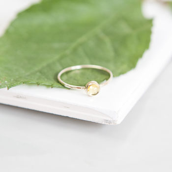 Assisi Ring // Citrine And Gold Stacking Ring, 3 of 4
