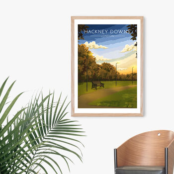 Hackney Downs London Travel Poster Art Print, 4 of 8