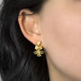 Gold Plated Forget Me Not Cluster Stud Earrings, thumbnail 3 of 5