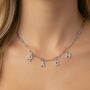 Charm Builder™ Silver Paperclip Crystal Initial Name Necklace, thumbnail 1 of 5