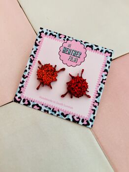 Blood Glitter Resin Studs / Gothic Jewellery Gift / Spooky Statement Accessories / Alternative Fashion, 3 of 5