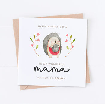 Personalised Mother's Day Hedgehog Card, 3 of 3