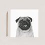 Hand Drawn Adorable Pug Greeting Card, thumbnail 6 of 7