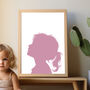 Childs Portrait For Nursery Playroom Silhouette Custom Art Print, thumbnail 6 of 8