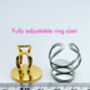 Statement Ring With Cute Robot Faces In Gold Or Silver, thumbnail 10 of 10
