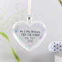 Personalised 'Wedding' Watercolour Flat Heart Bauble, thumbnail 2 of 5